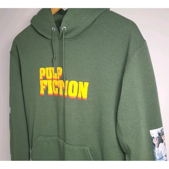 Pulp Fiction Hoodie 2019 Miramax Movie Promo Green Size S Graphic Sweatshirt GUC - Picture 3 of 8